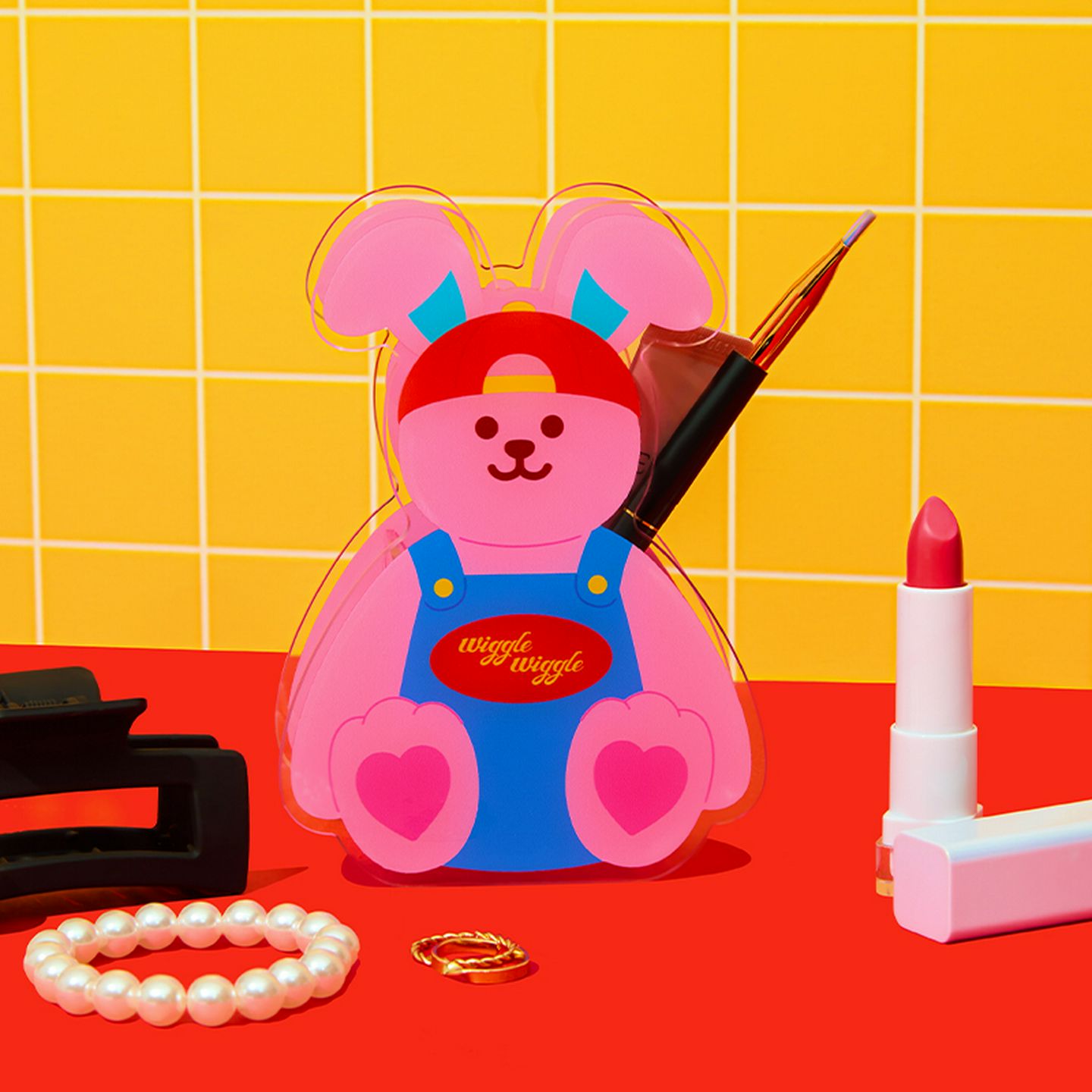 wigglewiggle笔筒亚克力收纳盒学生文具学习春季桌面桌面创意筒