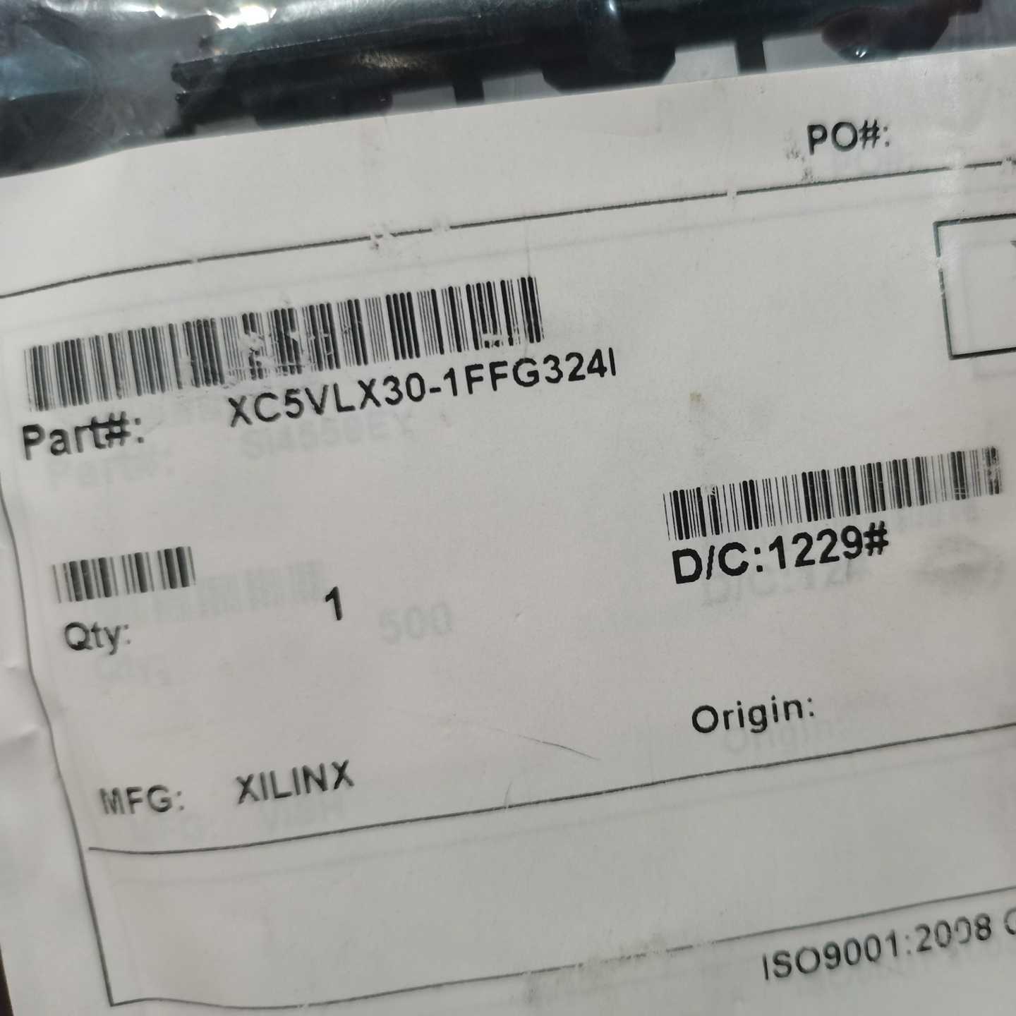 XC5VLX30-1FFG324I带标签1颗，1229批次X询价