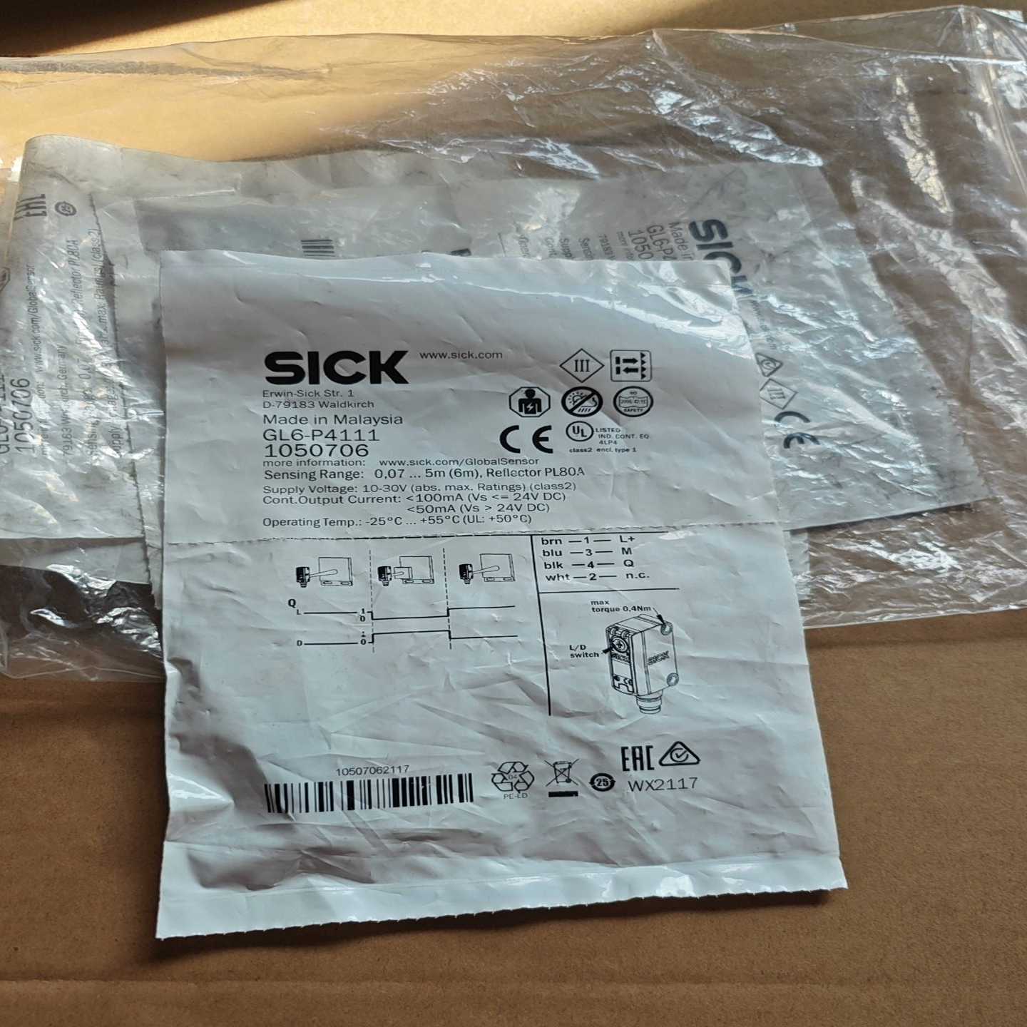 德国SICK西克GL6-P4111镜面反射式光电传感询价