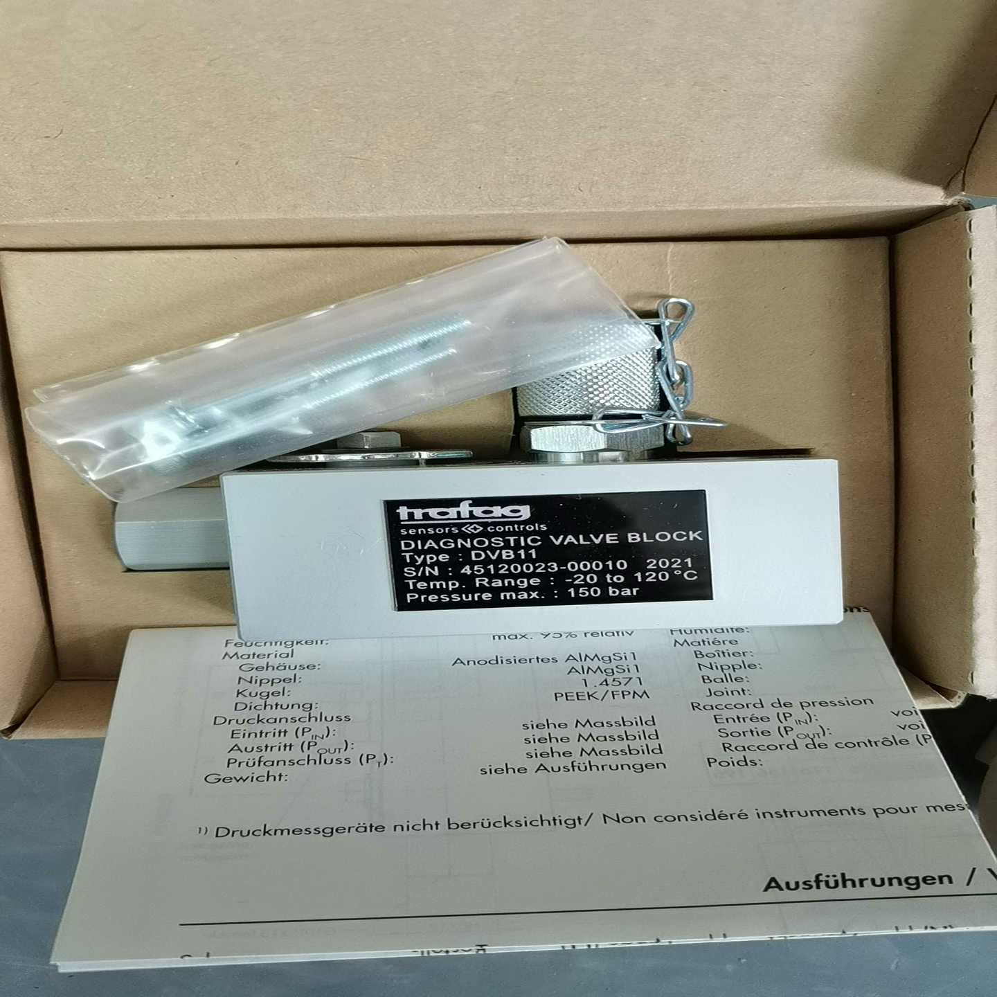 trafag压力测试块DVB11，S/N:45120023--议价