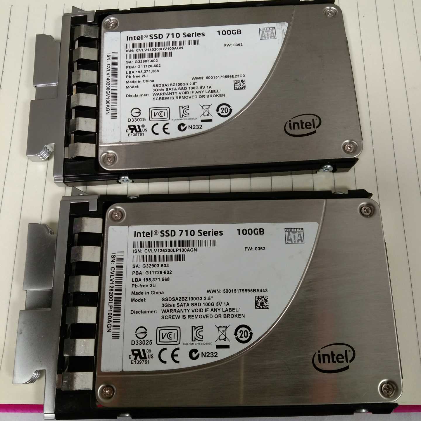 英特尔710系列100g2.5寸SATA2mlc颗--议价商品