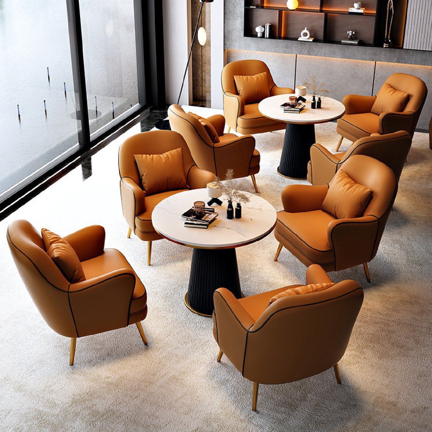 北欧单人沙发家用客厅小户型休闲椅售楼部商务洽谈酒店会客沙发椅