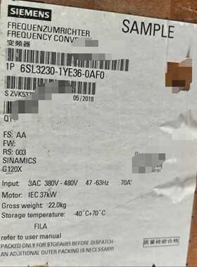 【请询价】6SL3230-1YE36-0AF0全新开封了原装正品议价