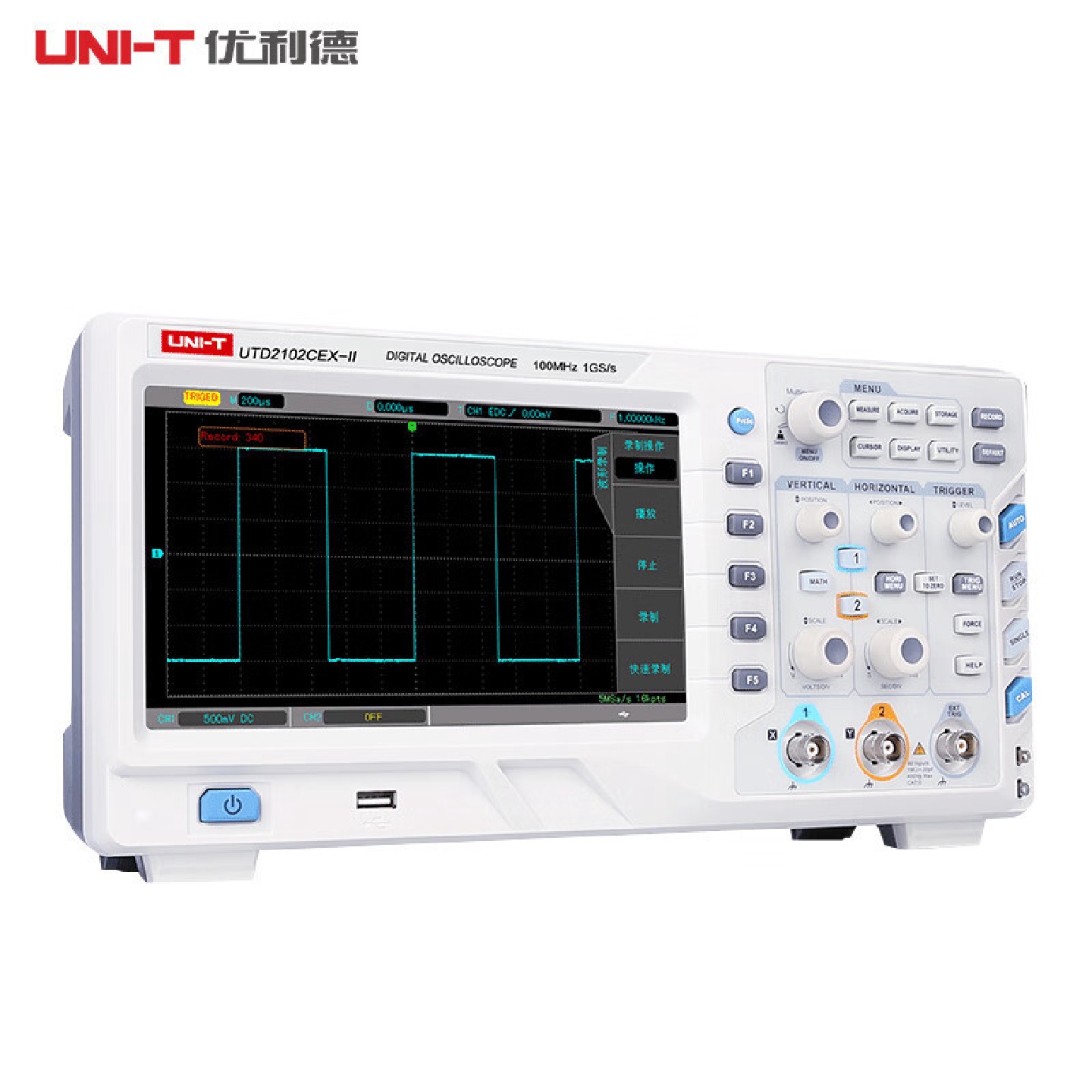 UNI-T优利德双通道数字存储示波器200MHz宽带采样率UTD2202CEX
