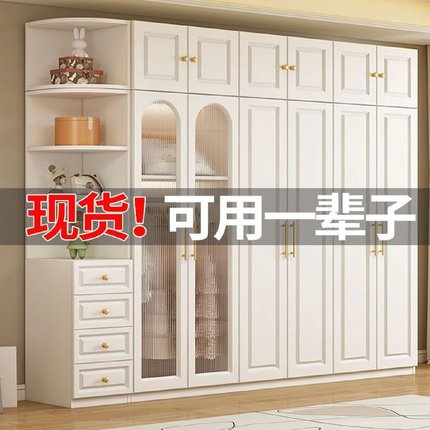 衣柜家用卧室出租房用简约现代对开门衣橱木质儿童简易小户型柜子
