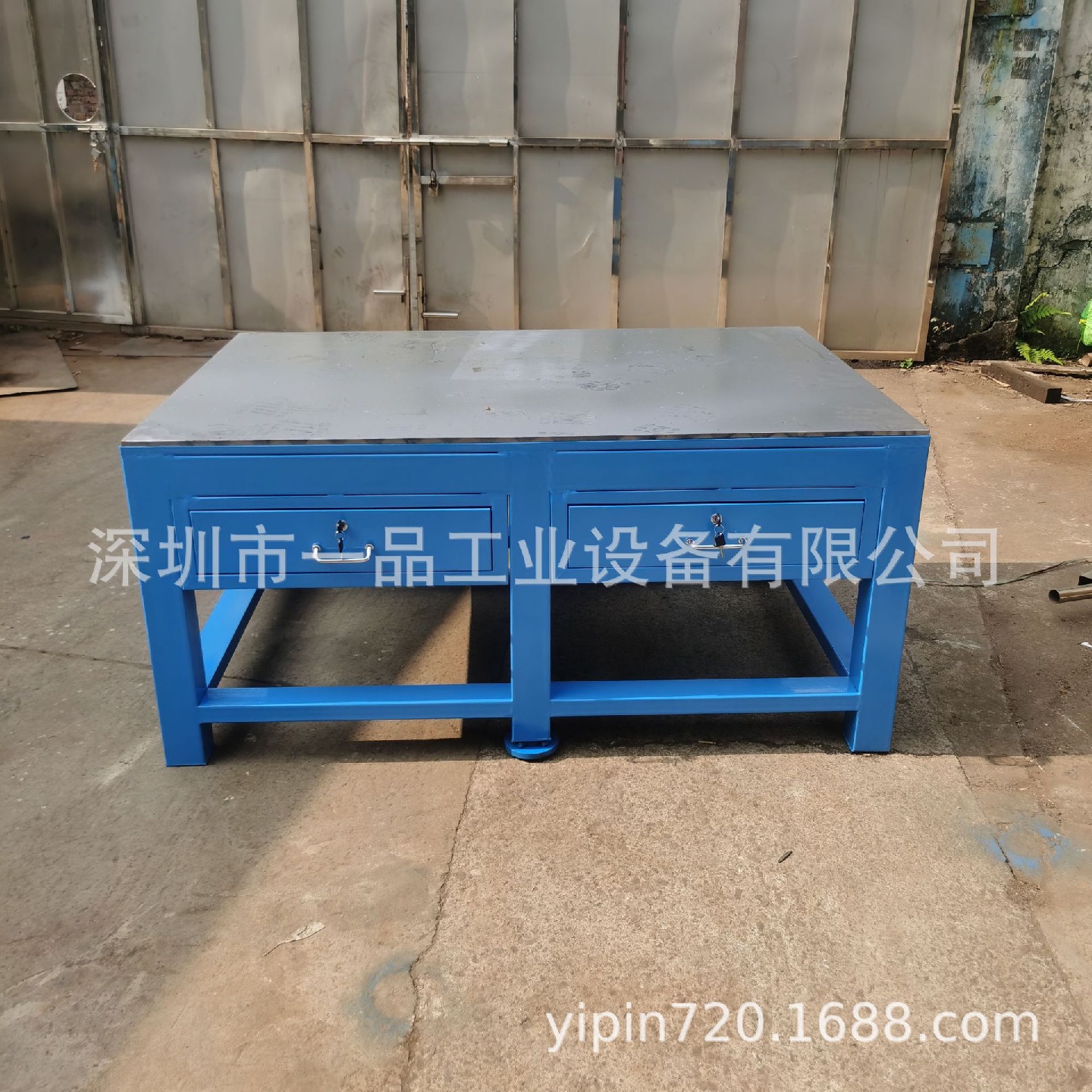 车间重型双人工作台水磨钢板钳工桌模具台防静电工作桌车间操作台