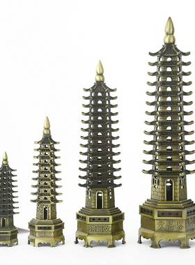 文昌塔九层13层酒柜装饰品摆件书桌书柜学生创意小摆设中式建筑