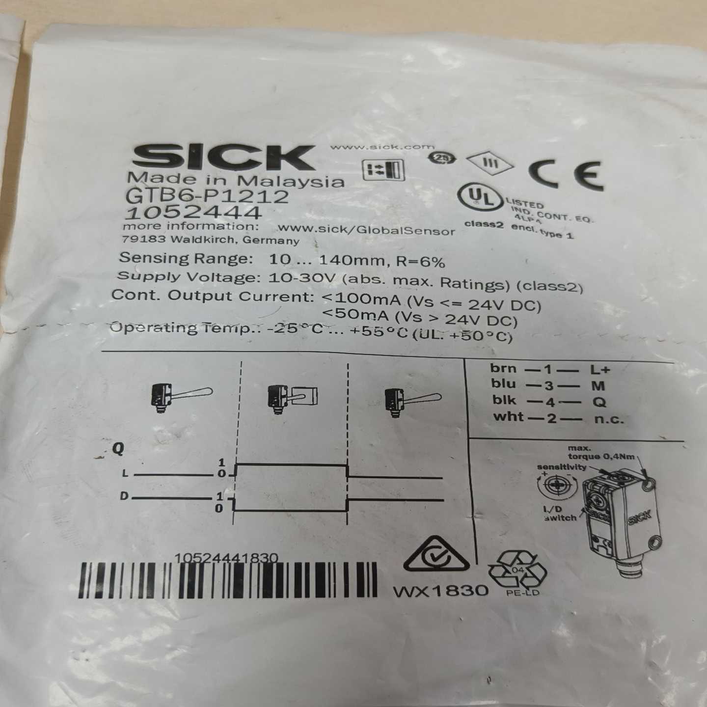 SICK西克光电开关，GTB6-P1212订货号，105--议价商品