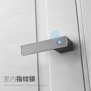 锁 极简室内指纹锁智能卧室门锁家用隐形办公室木门简约防盗门密码