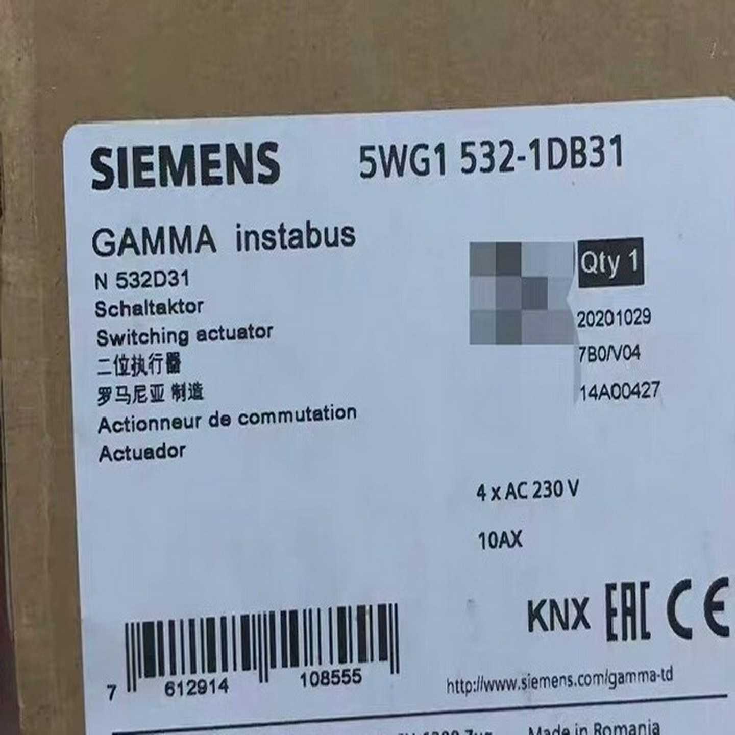 全新原装正品5WG1532-1DB31西门子二位执行器，实--议价商品