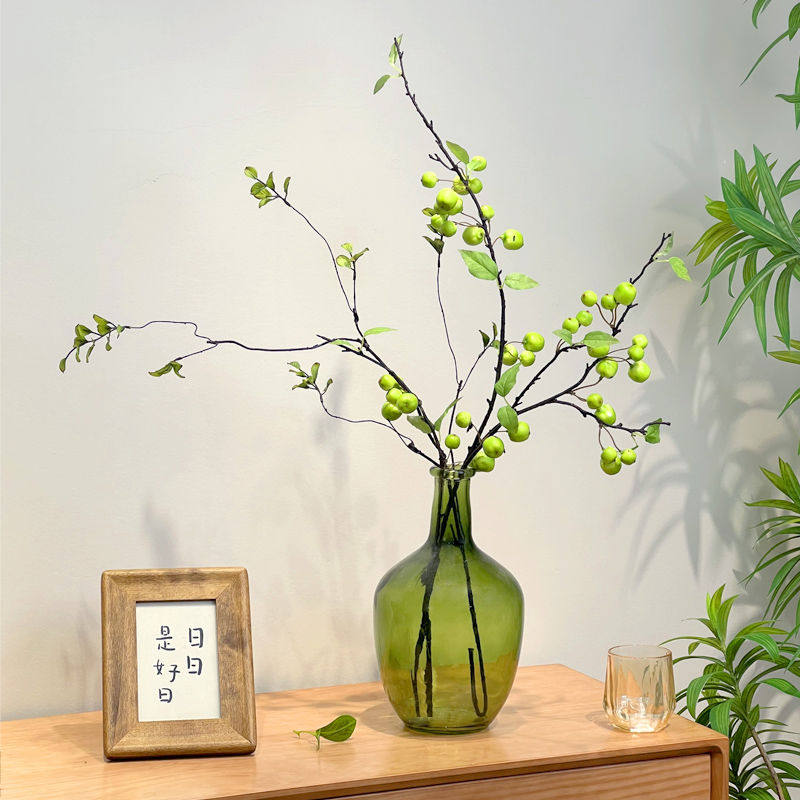 小苹果仿真绿植客厅餐桌装饰花艺摆件假花仿真花轻奢高端摆设