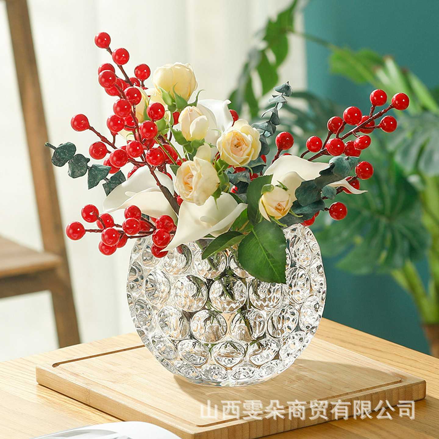 水晶球透明圆形水培植物玻璃花瓶绿萝器皿水养容器摆件花器圆球