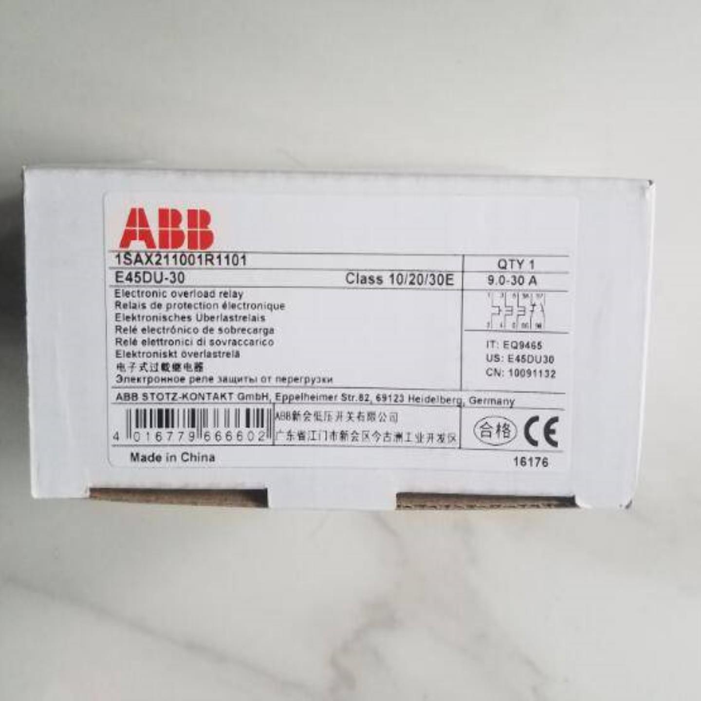 配件原装ABB电子式的热过载继电器  E45DU-30A   E45DU30议价