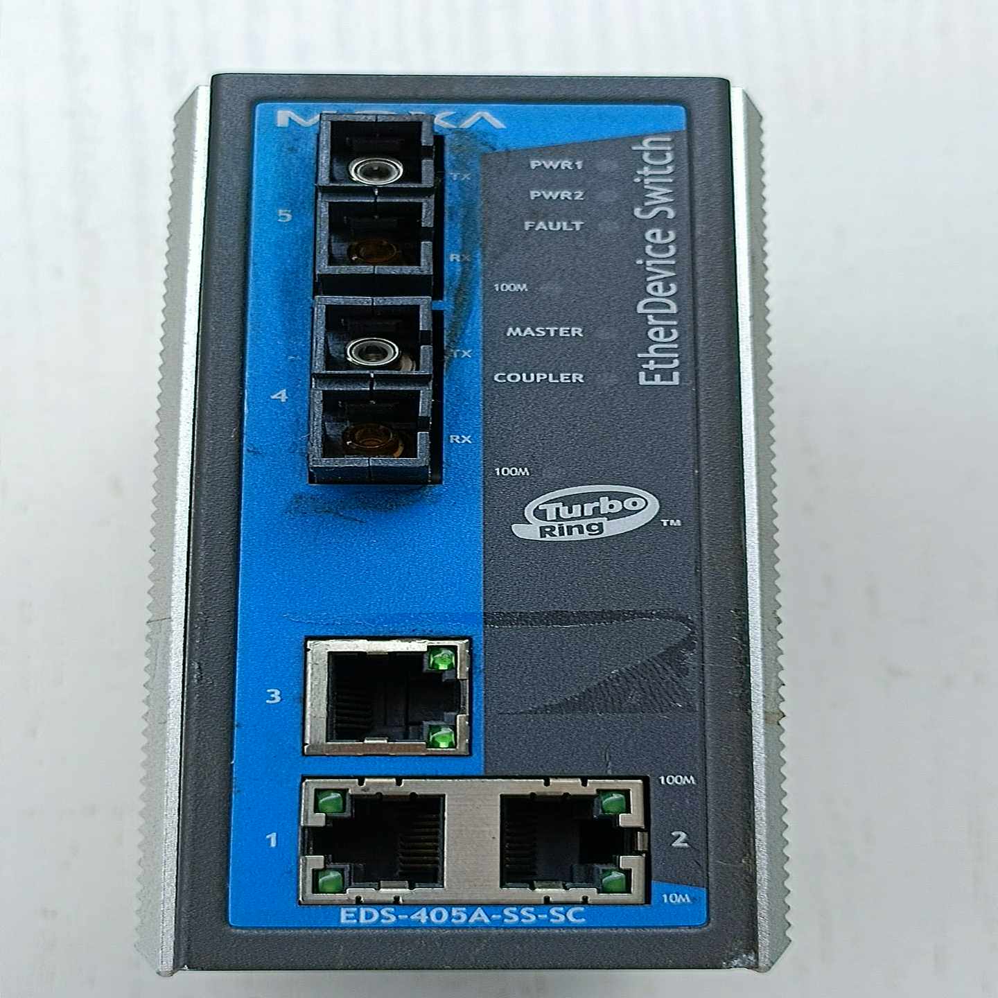 MOXA摩莎EDS-405A-SS-SC3口工业级以太网交