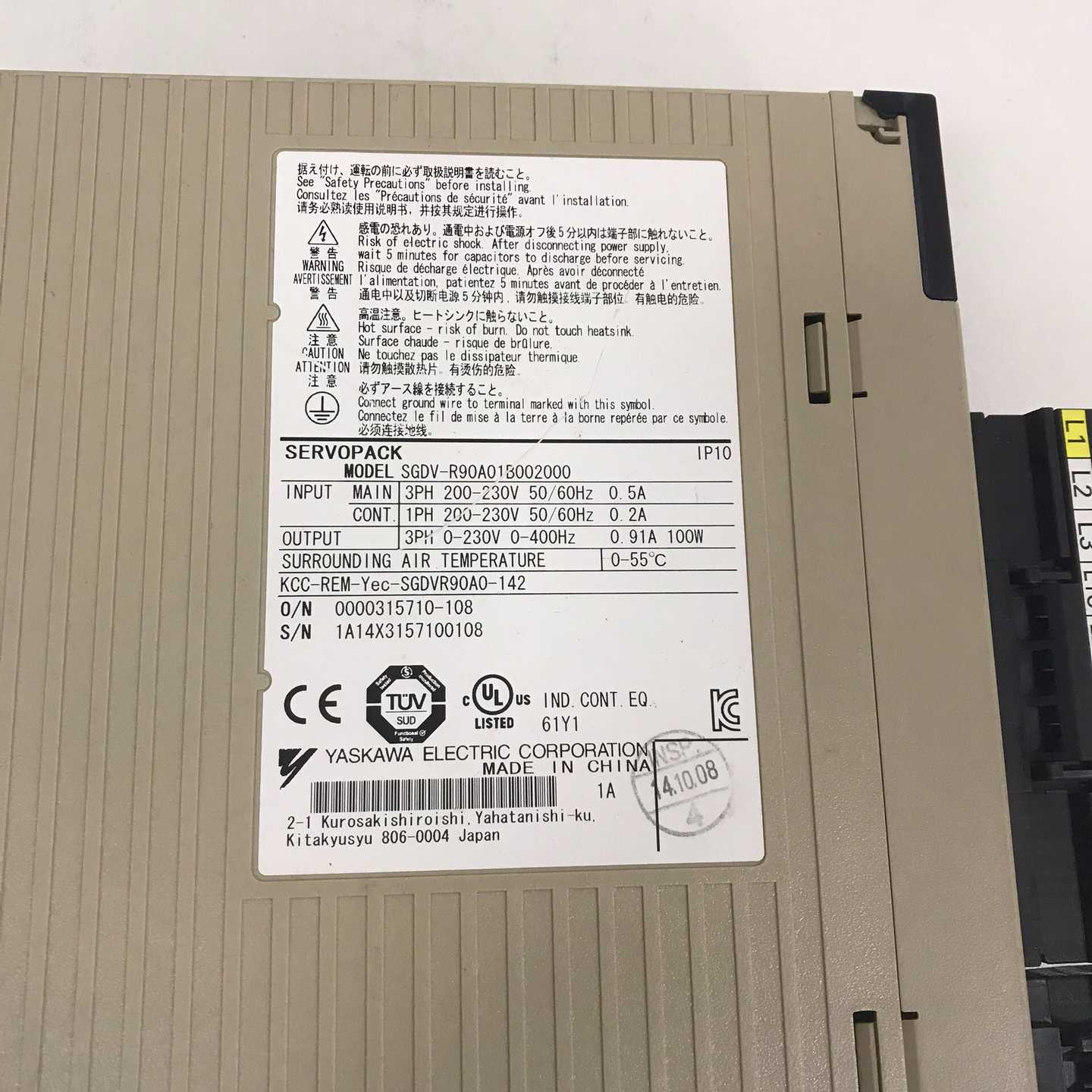 伺服驱动器AGDV-R90A01B002000安川驱动器询价