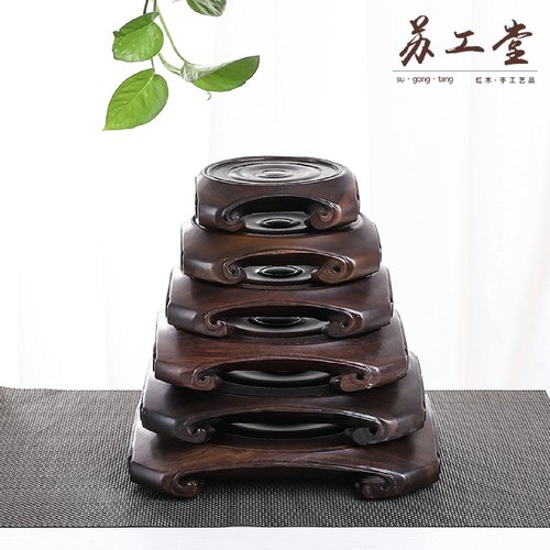 黑檀套装底座实木工艺品摆件茶壶香炉花盆花瓶底座文玩木托批发