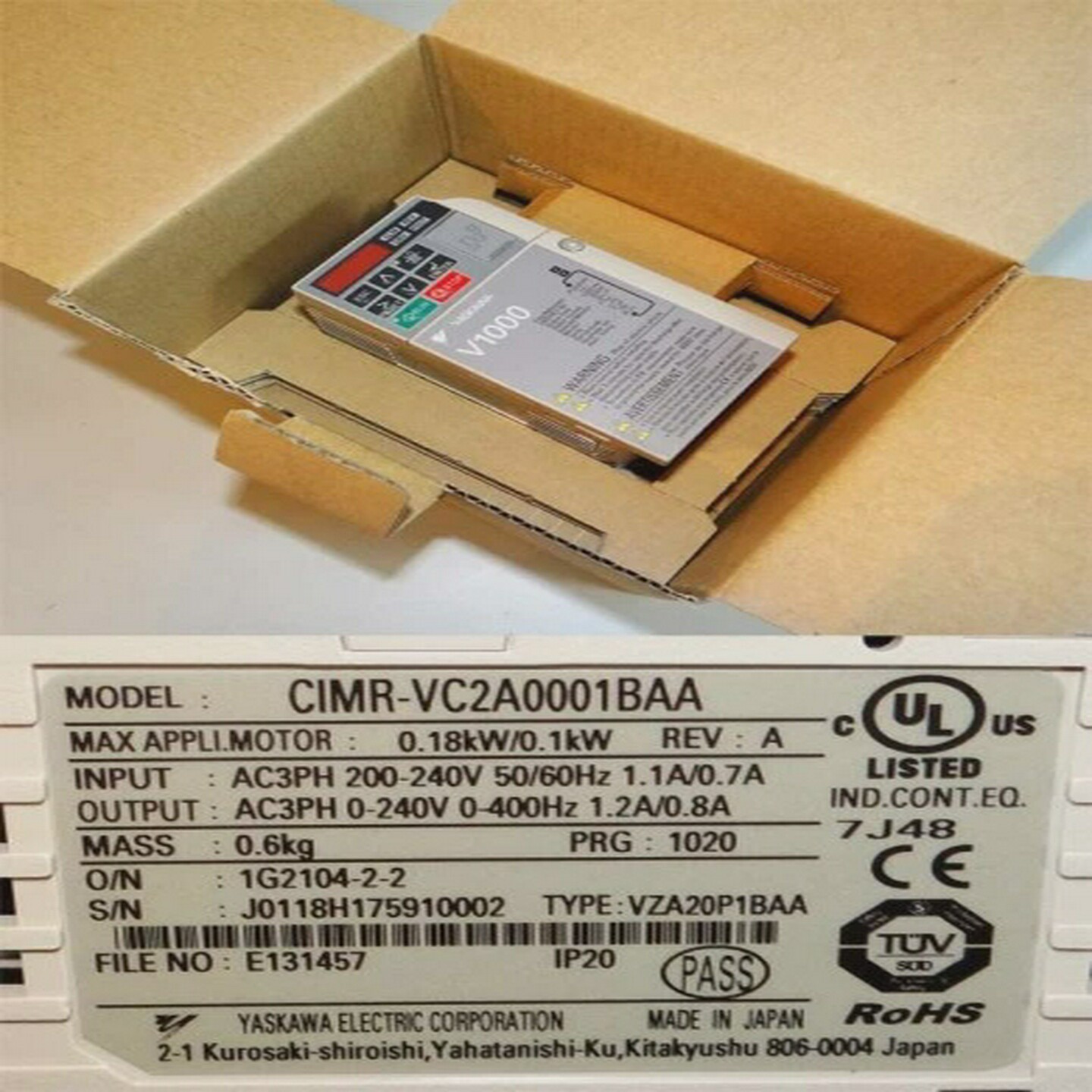 YASKAWACIMR-VC2A0001BAAInverter-unused/OVP-