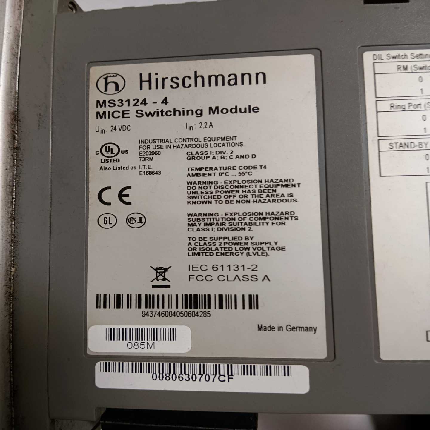 赫斯曼工业交换机MS3124-4，MM3-2FXM2/2TX询价