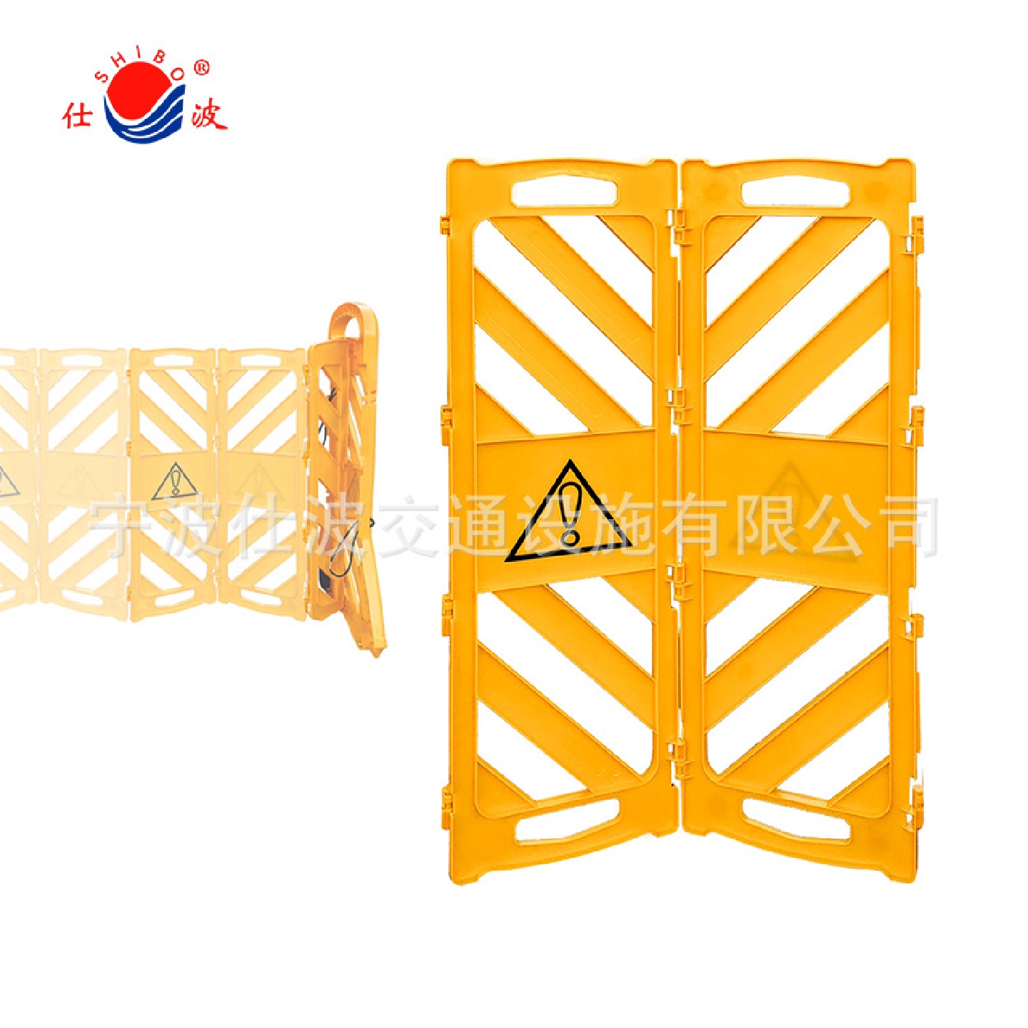 塑料护栏折叠式伸缩防护栏便携式可移动黄色电梯隔离栏警示小围挡