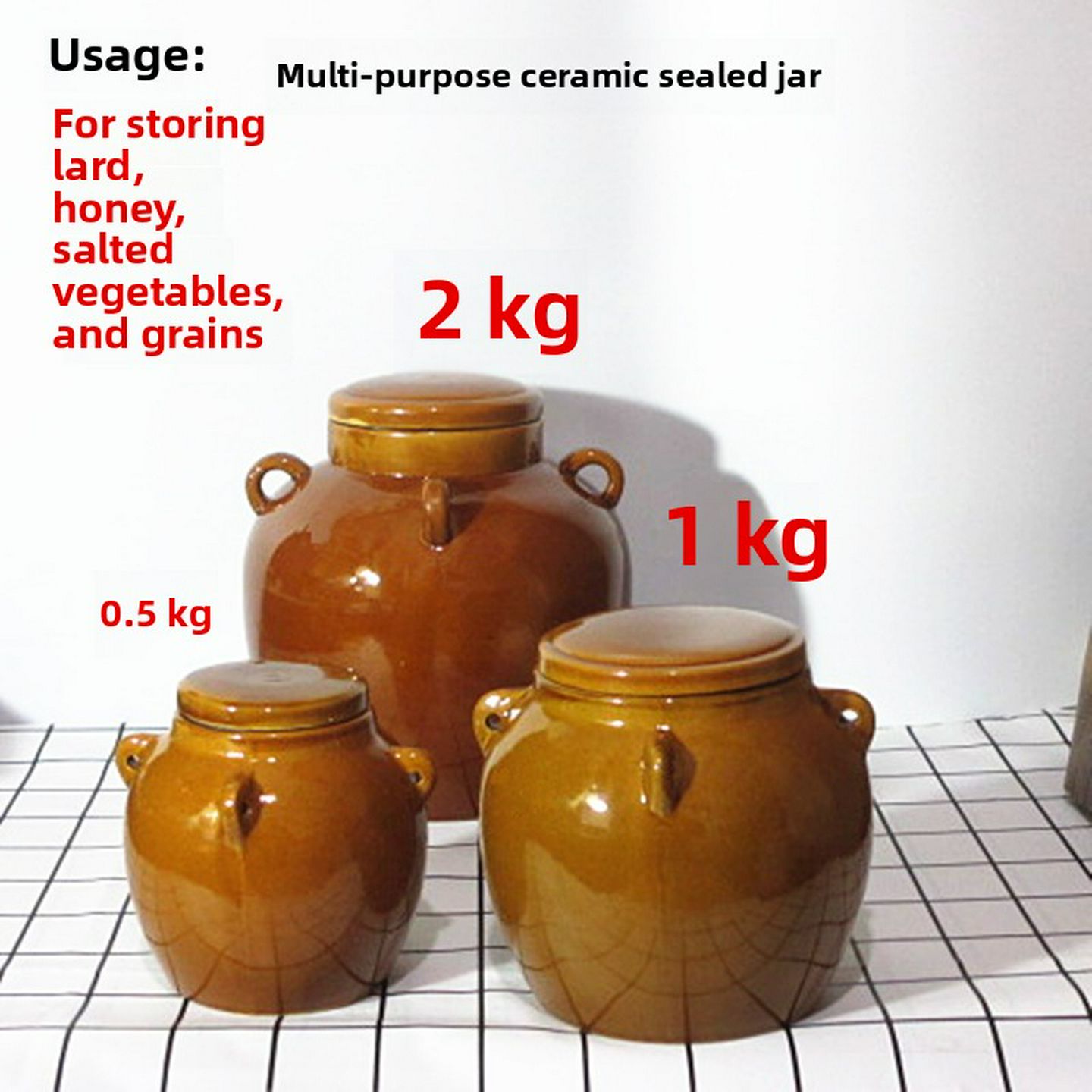 土陶蜂蜜罐子陶瓷猪油罐酱菜干干货茶叶杂粮家用储物罐密封罐