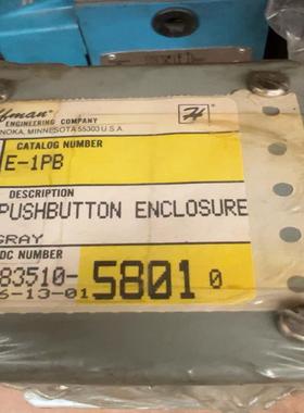 【请询价】现货Hoffman推按钮式灰色外壳型号E-1PB全新未