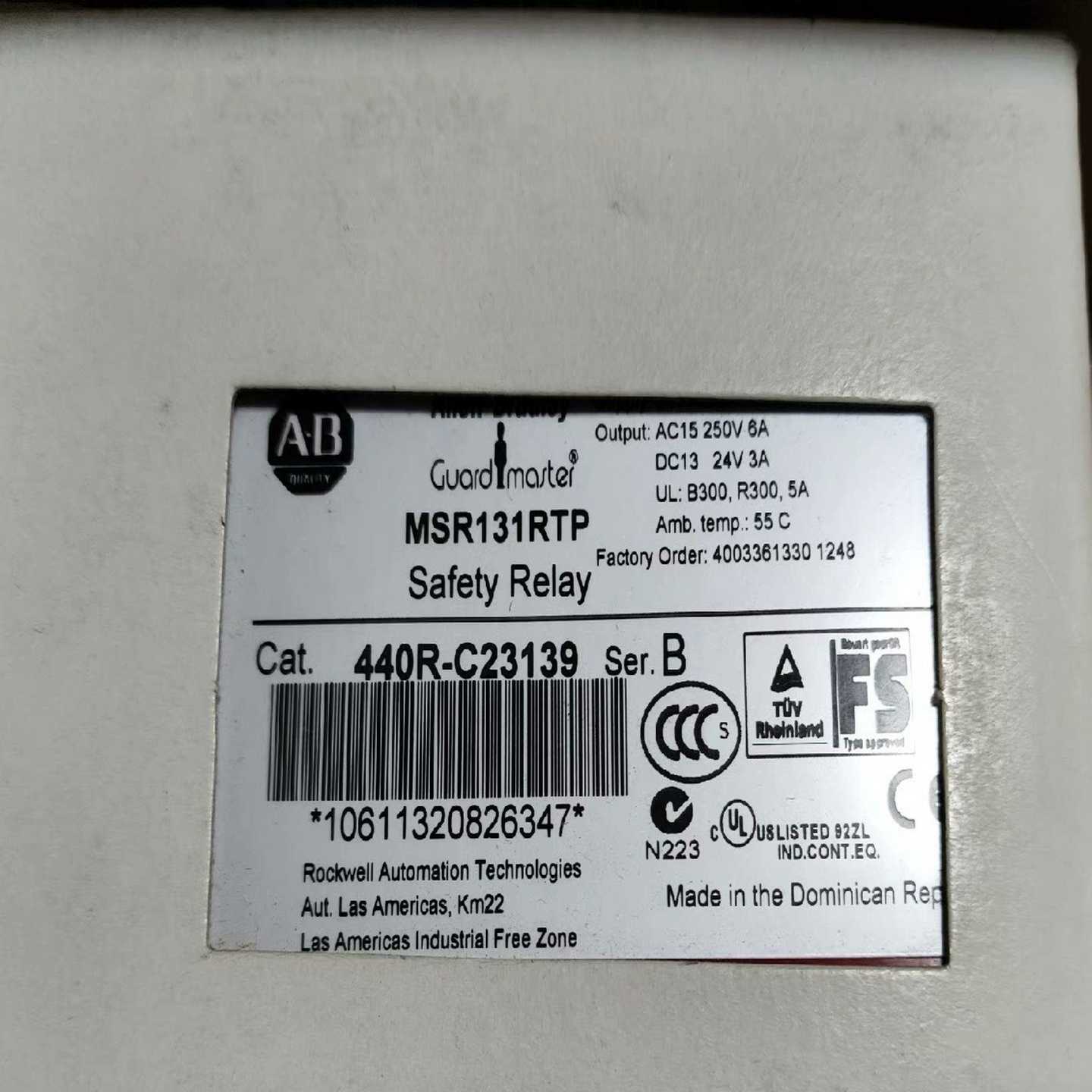 AB罗克韦尔继电器MSR131RTP订货号440R-C231，议价