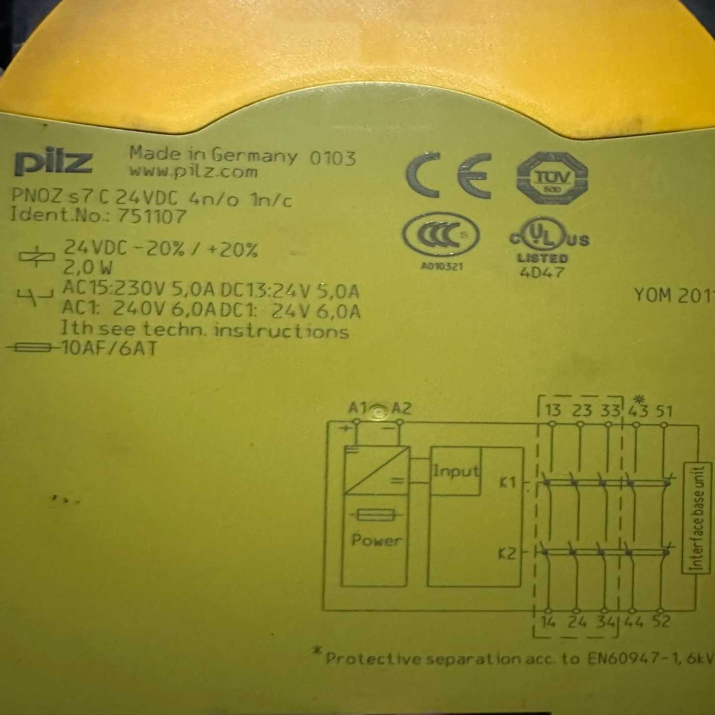 Pilz 安全继电器PNOZs7,751107~议价