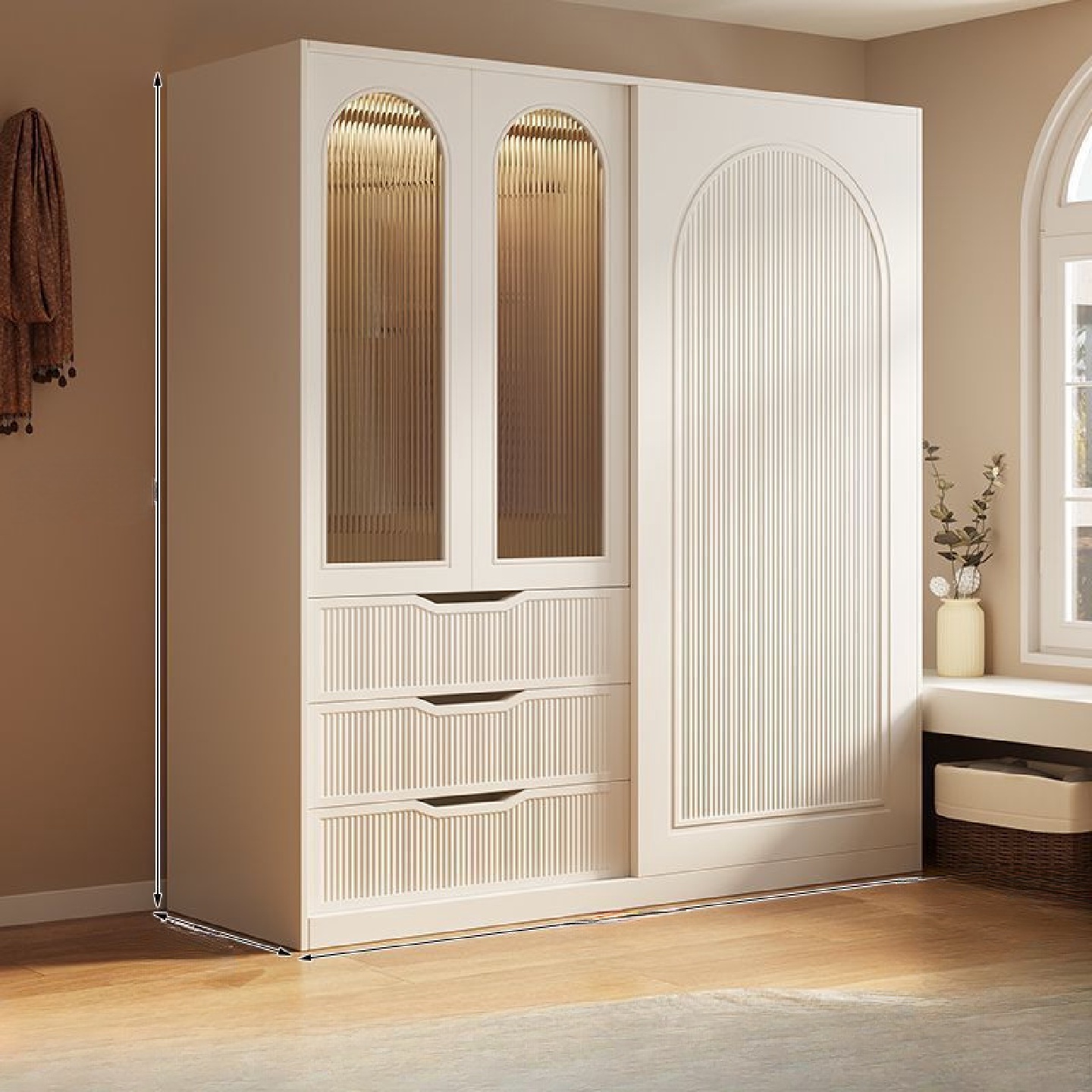 奶油法式衣柜家用卧室简易儿童柜子出租房用网红小户型收纳大QDF