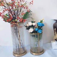 歐式家居客廳創(chuàng)意水晶玻璃花瓶創(chuàng)意現(xiàn)代玄關(guān)干花插花束裝飾品擺設(shè)