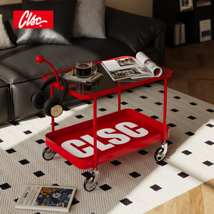 CLSC可移动推车中古风客厅家用推车沙发边柜零食置物架阳台收纳柜