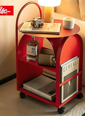 CLSC边几小推车置物架可移动铁艺创意家具装饰置物沙发边桌多巴胺