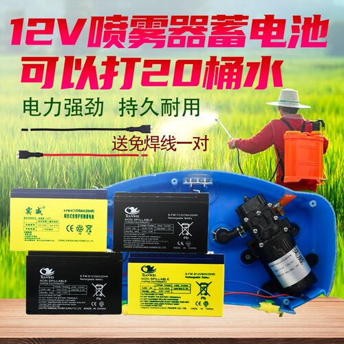 12伏电动喷雾器12V8AH9AH12AH14A铅酸蓄电池农用打药机大容量电瓶