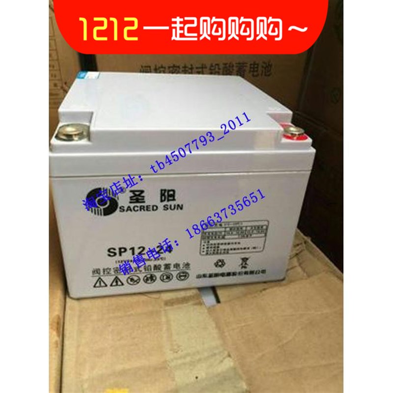 圣阳SP12-24铅酸蓄电池12V24AH UPS电源 直流屏电瓶医疗船舶 精密