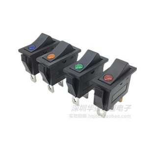 KCD3船型开关猫眼带灯3脚2档取暖器 电暖桌电源开关16A 250VAC