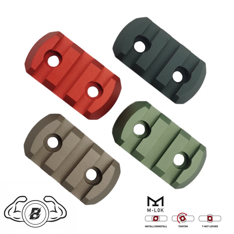 暴君3槽4cm儿童CNC金属M-LOK导轨越狱SLR外挂轨道 狼棕 MK8 ARP9