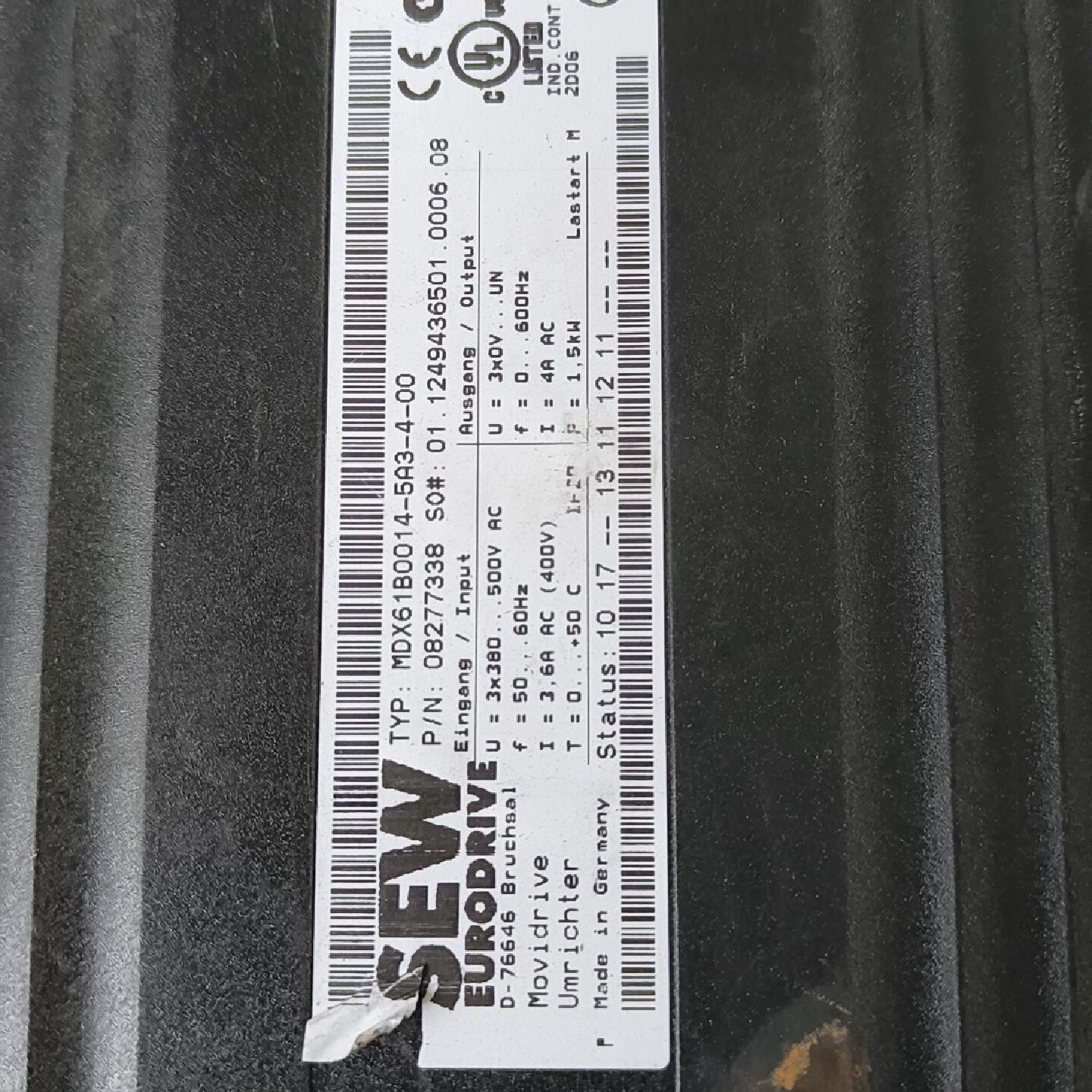 SEWEurodrive变频器型号MDX61B0014-议价 - 实物图