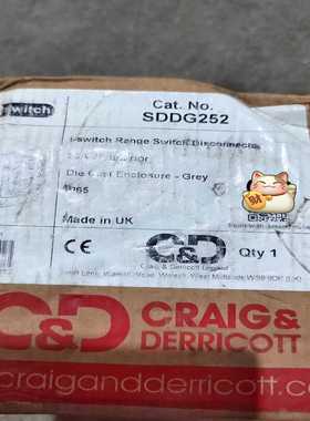 【请询价】英国CRAIG&DERRICOTT低电压断路开关SDDG25