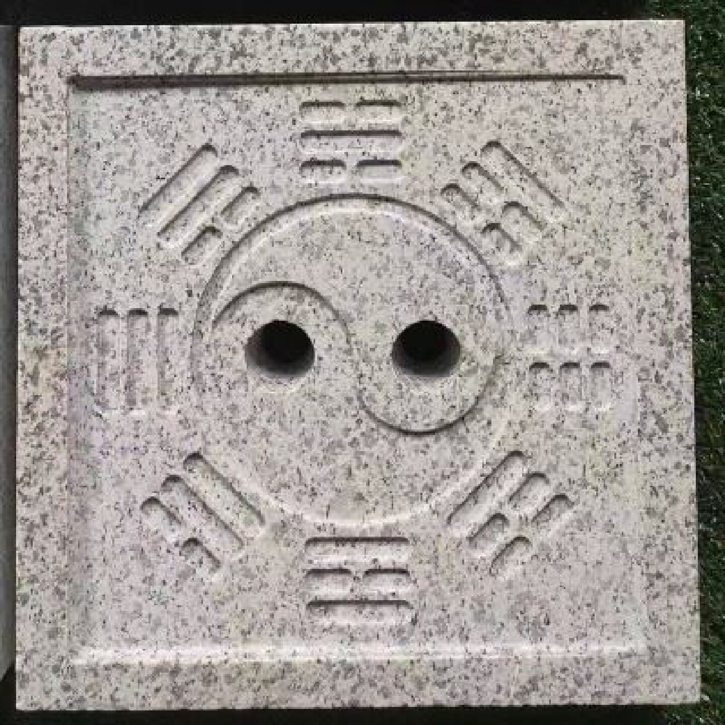 地漏大理石下水口阴井盖室外庭院石材雨水篦子花岗岩水沟盖板铜钱