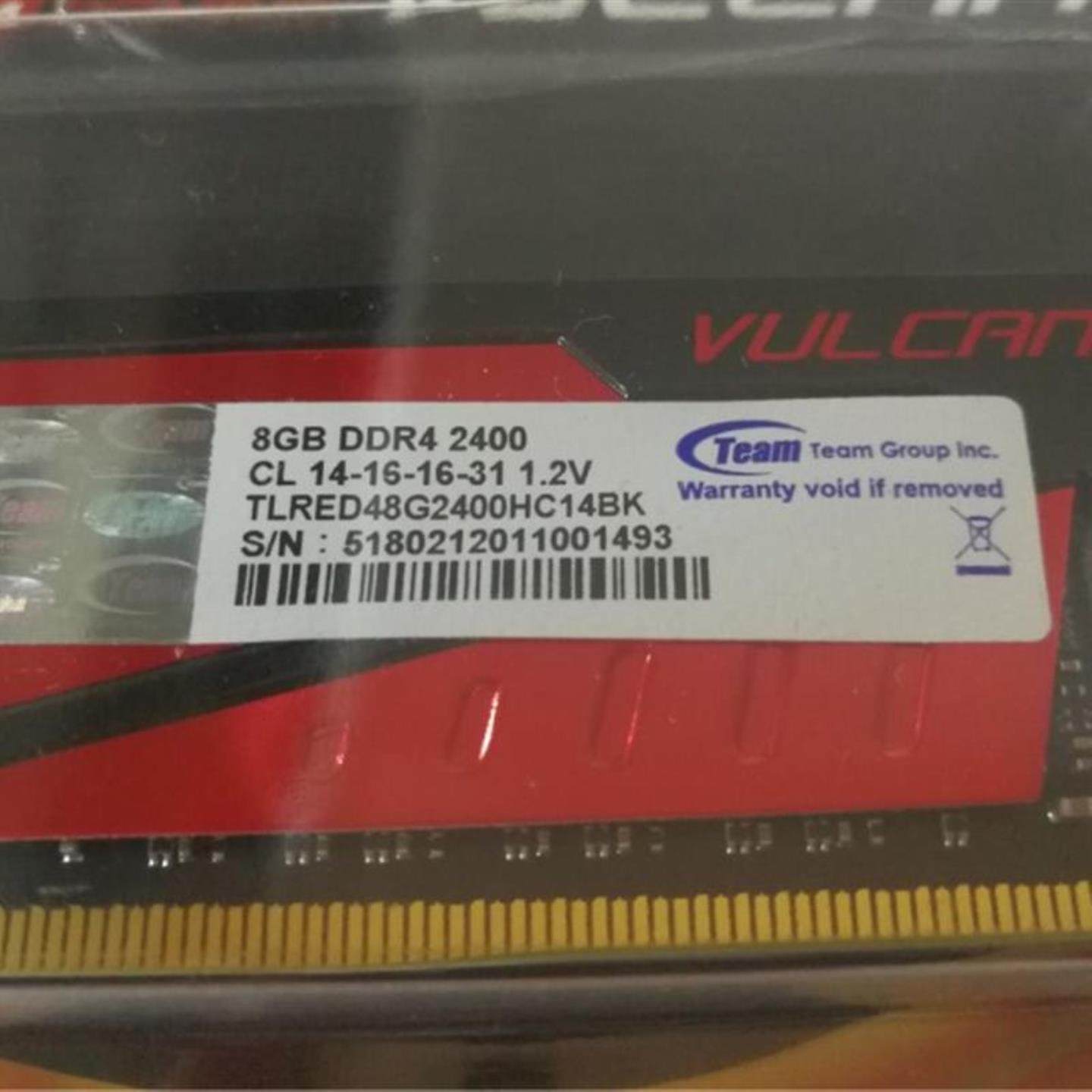 上海现货十铨Team 火神系列 DDR4 2400 8G 红色 台式机内存