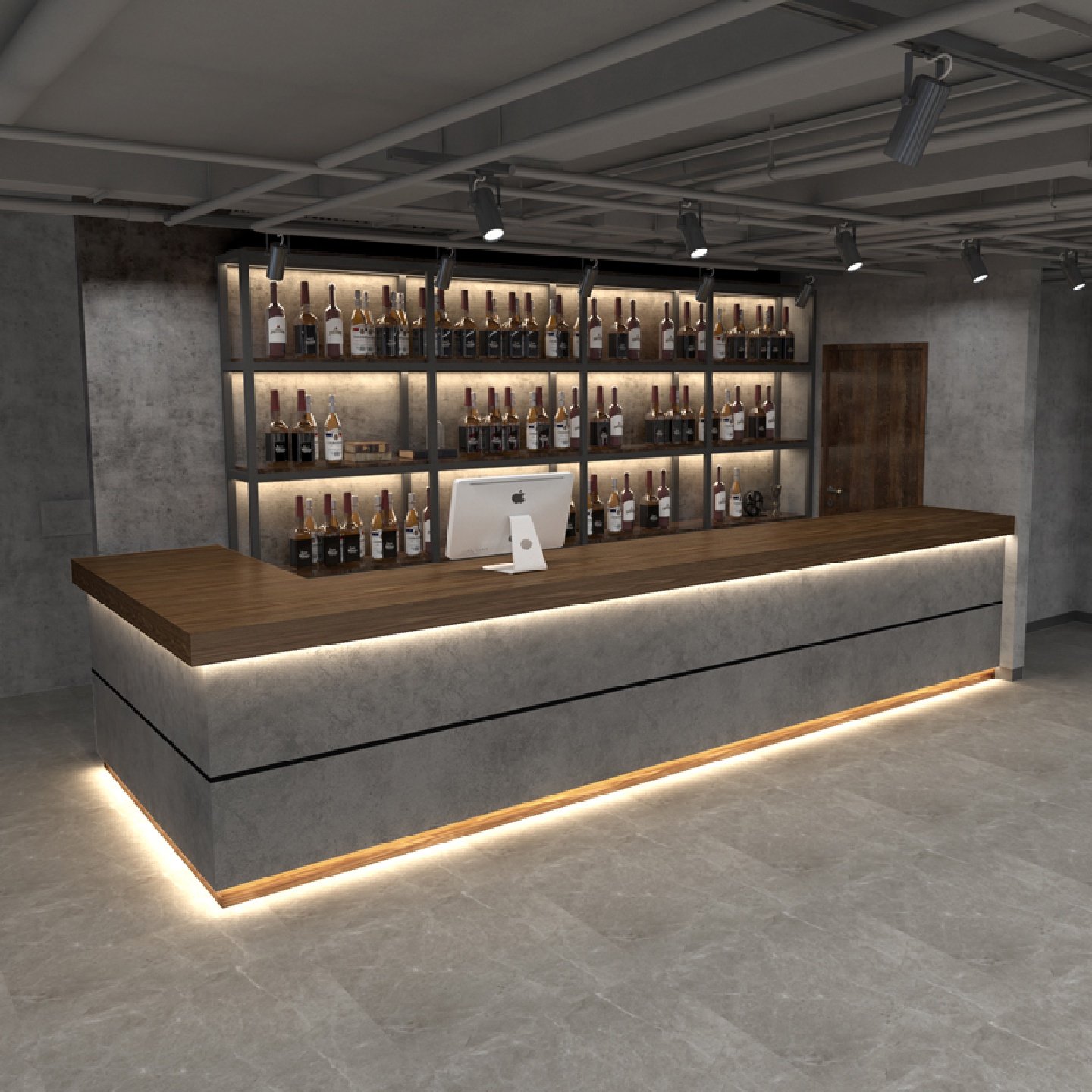 工业风酒吧吧台餐馆台球厅奶茶店烧烤火锅店收银台前台接待台定制