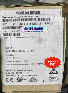 【议价】6SL3210-1SE13-1UA0PM340适用