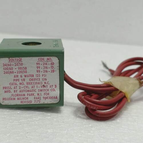 ASCO UX8320A13 Solenoid Valve Coil 24V 5060Hz 18 NPT 992164D