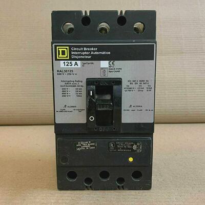 SQUARE D KAL KAL36125 125 AMP 3 POLE 600V GRAY LABEL CIRCUIT