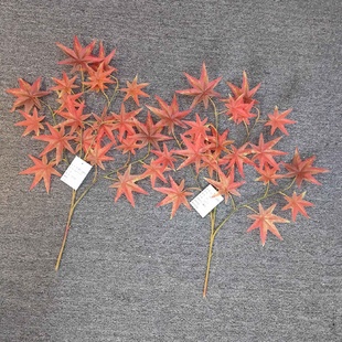 插花配件 厂家供应仿真假红枫叶人造绿植假树配件绿枫树枝软装