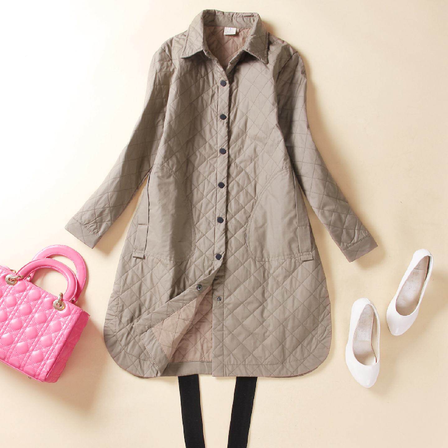 秋冬保暖加棉衬衫女长袖中长款新款休闲纯棉衬衣夹棉加厚格子外套