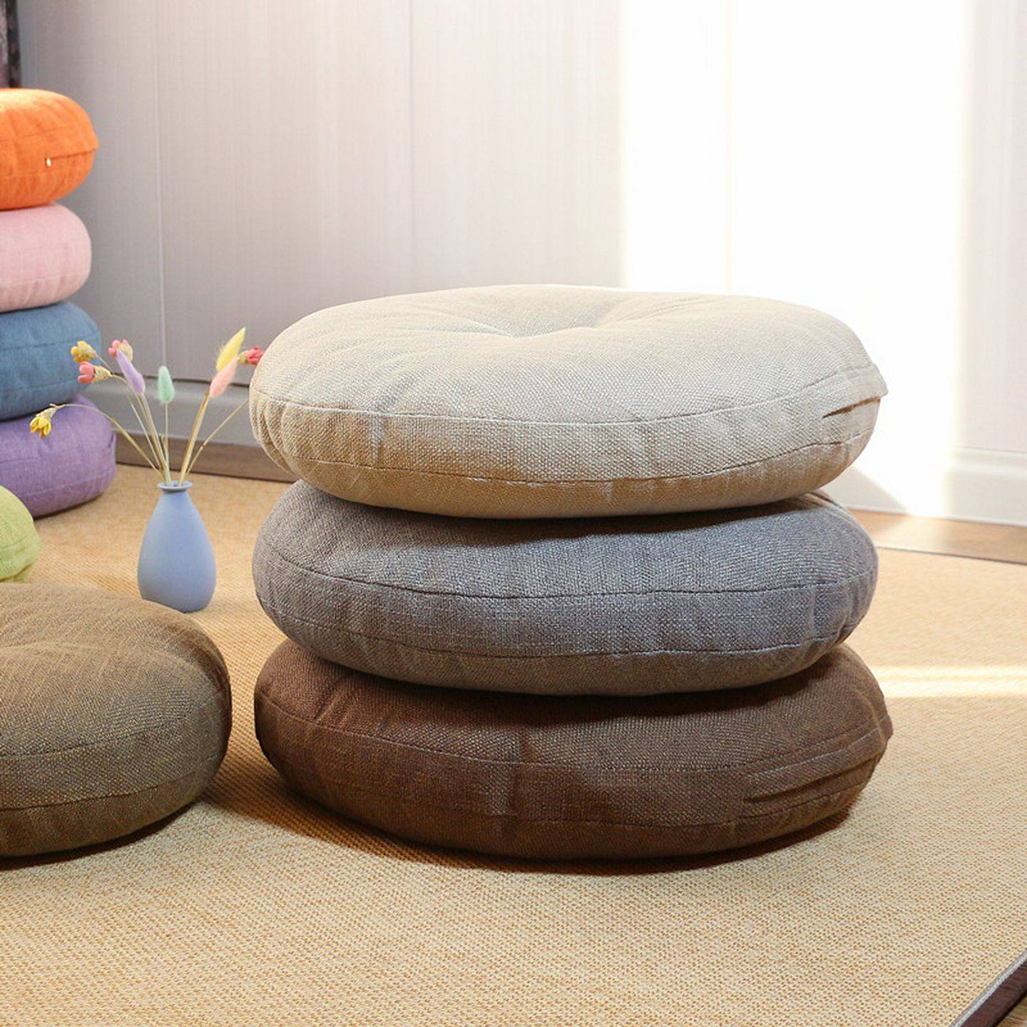 布艺亚麻日式加厚榻榻米蒲团坐垫家居飘窗阳台地板禅修打坐地上垫,居家布艺,蒲团,淘宝优惠券,粉丝福利购,淘宝优惠卷
