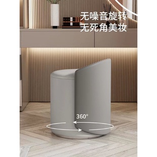 北欧轻奢化妆凳家用小户型带靠背静音旋转梳妆凳简约美甲矮圆凳子