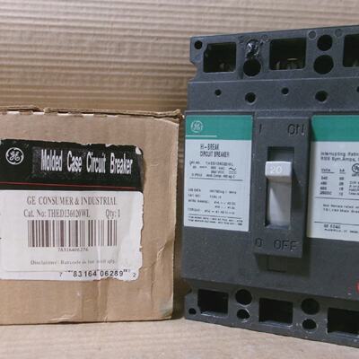 NEW GE THED THED136020WL 3 Pole 20 Amp 600v Green Circuit Br