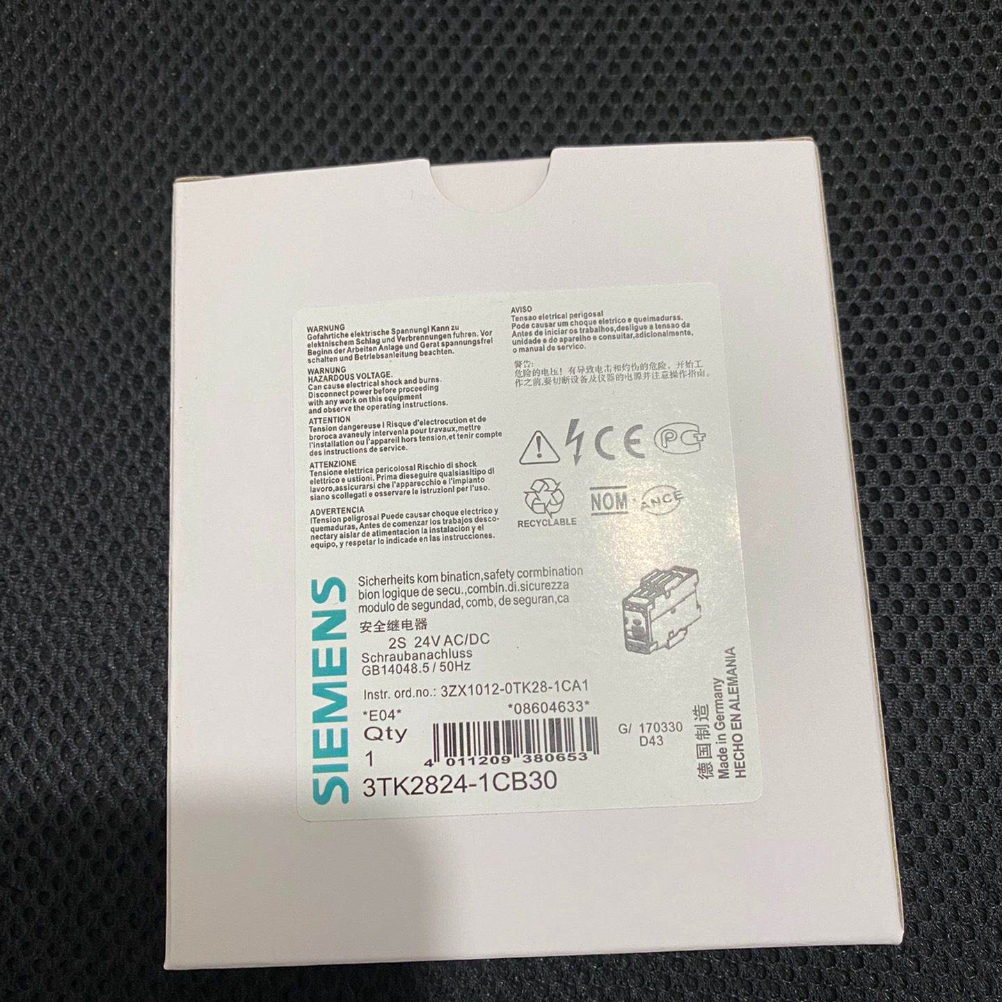 【询价】安全继电器3TK2824-1CB30适用
