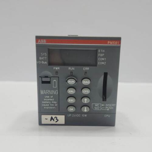 ABB PM581ETH C2 CENTRAL PROCESSING UNIT 256KB ETHERNET 1SAP1